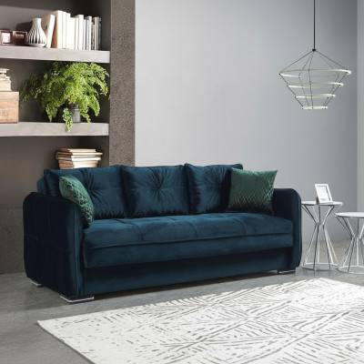 Wohnzimmer Sofa 3 Sitzer Design Stil Möbel Relax Sofa 3er Modern Sofas Blau Neu