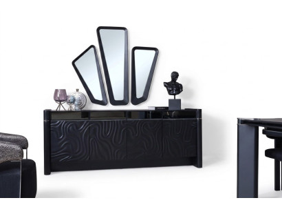 Sideboard 3x Spiegel Anrichte Luxus Garnitur Kommode Holz Kommoden Modern
