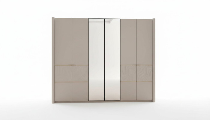 Kleiderschrank Schrank Luxus Schlafzimmer Schränke Möbel Taupe Holz