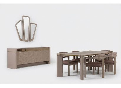 Luxus Esszimmer Set Esstisch + 6x Stühle Sideboard mit 3xSpiegel Essgruppen