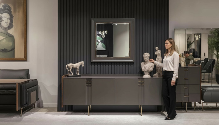 Modern Anrichte Sideboard Anrichte mit Spiegel Unterschrank Luxus Möbel Neu