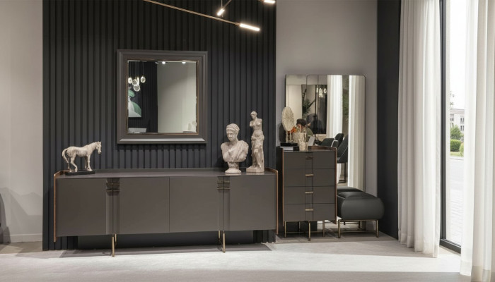 Modern Anrichte Sideboard Anrichte mit Spiegel Unterschrank Luxus Möbel Neu