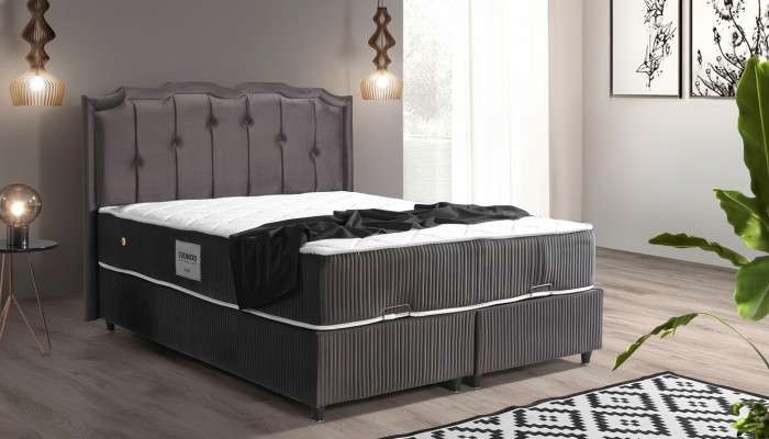 Bett Design Betten Luxus Polster Schlafzimmer Möbel Boxsping Braun 160x200