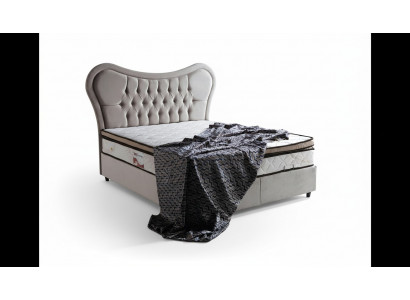 Bett Design Betten Luxus Beige Polster Schlafzimmer Möbel Chesterfield 160x200