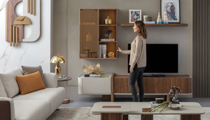 Wohnwand Designer Wohnzimmermöbel Wandschrank Neu Wand Regal