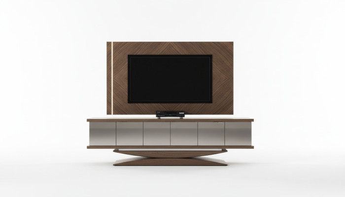 Wohnwänd Wand Holz Modern Stil Regal Wohnzimmer Möbel Schrank RTV mit TV Rahmen