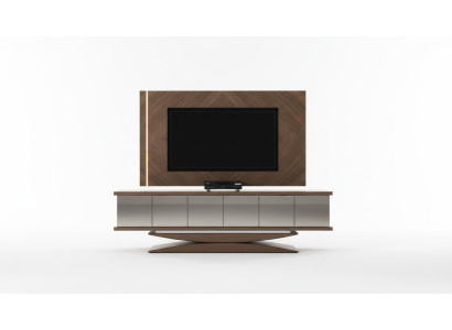Wohnwänd Wand Holz Modern Stil Regal Wohnzimmer Möbel Schrank RTV mit TV Rahmen