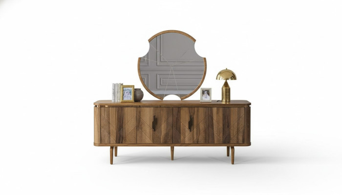 Sideboard Spiegel Wohnzimmer Designer Luxus Kommoden Modern Braun Neu