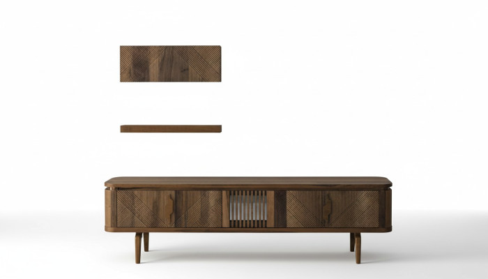 Luxus WohnWand Wohnzimmer Sideboard RTV Regal Wände Schrank Neu Möbel