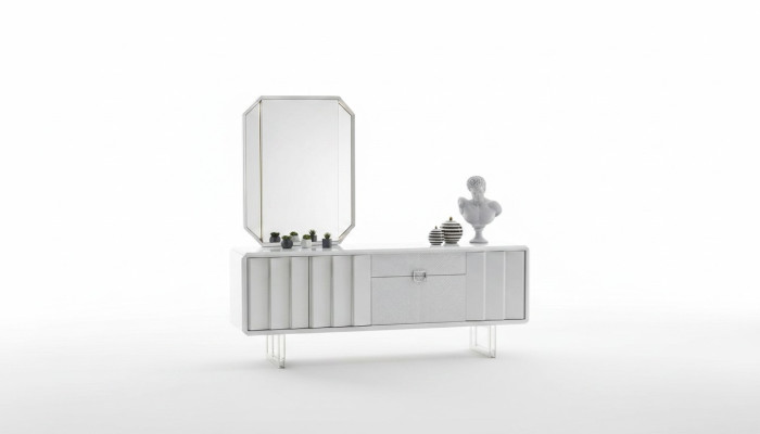 Gruppe Sideboard Spiegel Kommode Schränke Holz Möbel Weiß Wohnzimmer