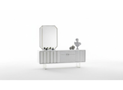 Gruppe Sideboard Spiegel Kommode Schränke Holz Möbel Weiß Wohnzimmer