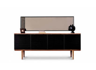 Luxus Anrichte Sideboard mit Spiegel Design Moderne Kommoden Holz Einrichtung