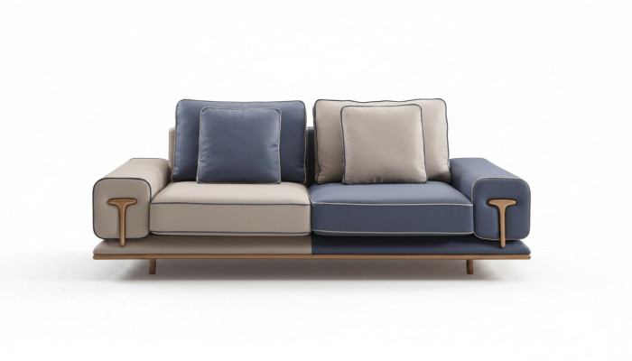 Luxus Wohnzimmer Sofa 3 Sitzer Polstersofa Textil Sitz Design Couch Modern