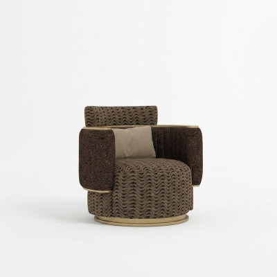 Luxus Polster Sitz Design Braun Sessel Polstermöbel Wohnzimmer Einrichtung