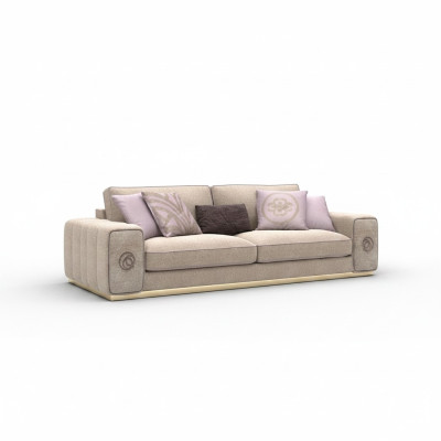 Beige Dreisitzer Sofa Couch Wohnzimmer Polstermöbel Einrichtung Neu Möbel