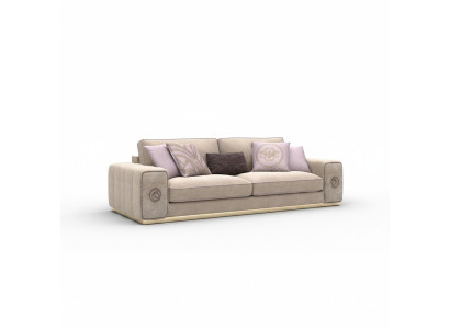 Beige Dreisitzer Sofa Couch Wohnzimmer Polstermöbel Einrichtung Neu Möbel