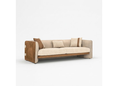 Beige Sofa Luxus Dreisitzer Couch Modern Einrichtung Polstermöbel Textil