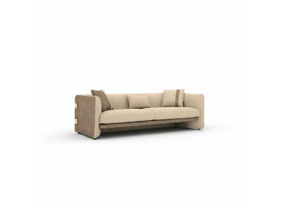 Beige Luxus Polstermöbel Modern Desing Dreisitzer Sofa Wohnzimmer Einrichtung