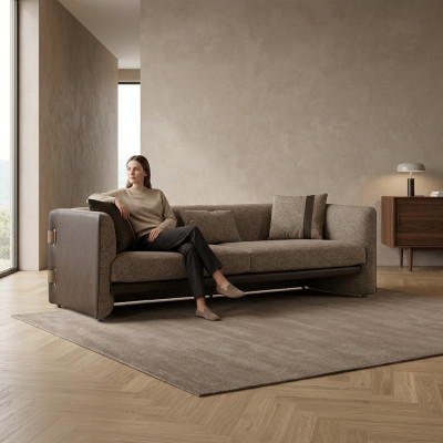 Sofa Dreisitzer Polster Textil Wohnzimmer Couch Design Luxus Polstermöbel