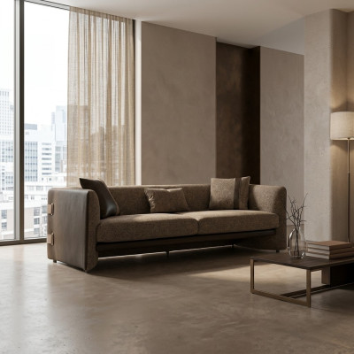 Sofa Dreisitzer Polster Textil Wohnzimmer Couch Design Luxus Polstermöbel