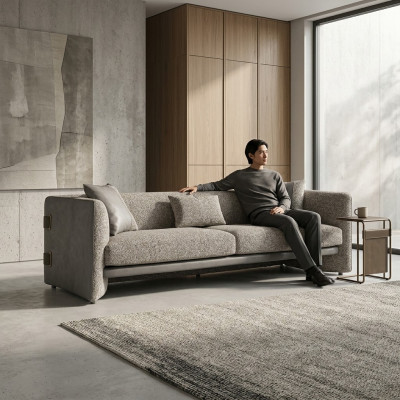Sofa Dreisitzer Couch Grau Möbel Polstermöbel Wohnzimmer Einrichtung Neu