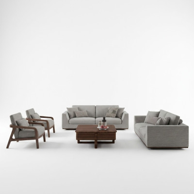 Design Sofa Set 3tlg Zweisitzer Sofa Couch Polstermöbel 2x Sessel Wohnzimmer
