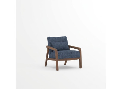 Modern Sessel Design Einrichtung Wohnzimmer Blau Stoff Couch Textil Neu