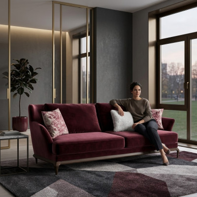 Design Stoffsofa Textil Dreisitzer Sofa Luxus Einrichtung Wohnzimmer Neu