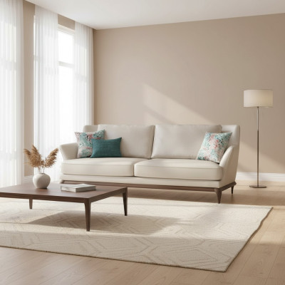 Wohnzimmer Modern Dreisitzer Weiß Sofa Couch Design Einrichtung Polstermöbel