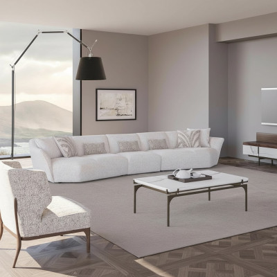 Luxus Set 2tlg Wohnzimmer Sofa Fünfsitzer Textil Sofa Einrichtung Couchtisch