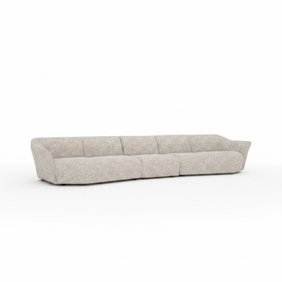 Fünfsitzer Sofa Couch 440cm Wohnzimmer Weiß Einrichtung Textil Polstermöbel