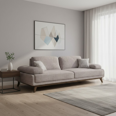 Design Polstermöbel Dreisitzer Sofa Couch Textil Wohnzimmer Modern Einrichtung