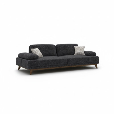 Sofa Zweisitzer Polstermöbel Sitzer Couch Polster Stoff Wohnzimmer Couchen Grau