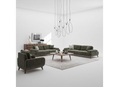 Polstermöbel 4tlg Sofagarnitur Sofa Zweisitzer mit Dreisitzer Luxus Couchtisch