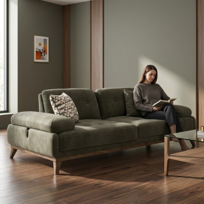 Grau Sofa Zweisitzer Polstermöbel Einrichtung Luxus Wohnzimmer Polster Stoff
