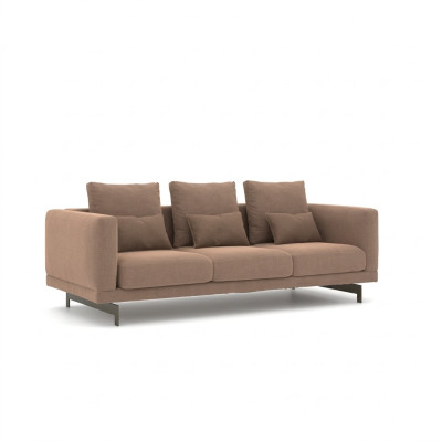 Wohnzimmer Braun Dreisitzer Sofa Couch Luxus Polstermöbel Design Textil 