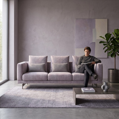 Grau Sofa Dreisitzer Couch Wohnzimmer Modern Design Luxus Polstermöbel