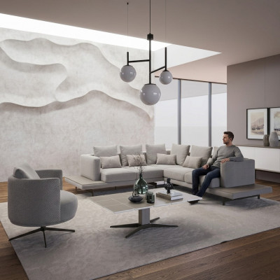 Design Ecksofa L-Form Polstermöbel Luxus Wohnzimmer Couchtisch Einrichtung