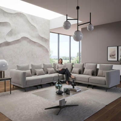 Wohnzimmer Grau Sofa Couch Polstermöbel Polstermöbel Neu Holz Couchtisch