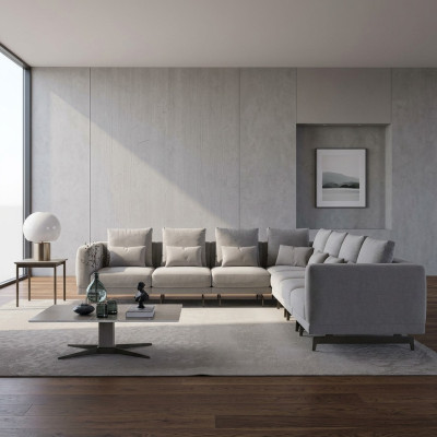 Wohnzimmer Grau Sofa Couch Polstermöbel Polstermöbel Neu Holz Couchtisch