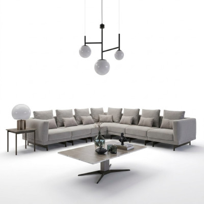 Wohnzimmer Grau Sofa Couch Polstermöbel Polstermöbel Neu Holz Couchtisch
