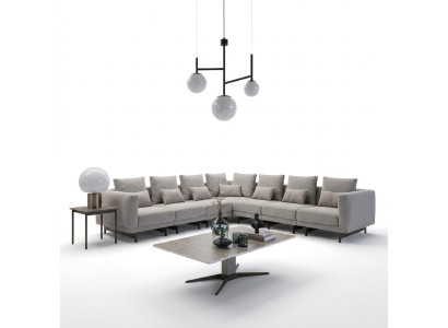 Wohnzimmer Grau Sofa Couch Polstermöbel Polstermöbel Neu Holz Couchtisch