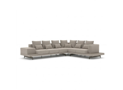 Polstermöbel Grau Designer Ecksofa L-Form Polster Textil Sofa Wohnzimmer