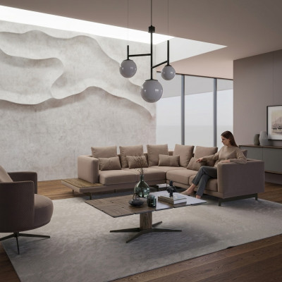 Designer Garnitur Wohnzimmer Set Sofa Couch L-Form mit Couchtisch Einrichtung
