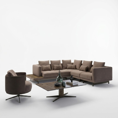 Designer Garnitur Wohnzimmer Set Sofa Couch L-Form mit Couchtisch Einrichtung