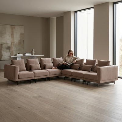 Luxus Ecksofa Couch L-Form Polster Textil Polstersofa Neu Einrichtung Wohnzimmer