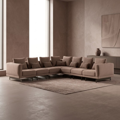 Luxus Ecksofa Couch L-Form Polster Textil Polstersofa Neu Einrichtung Wohnzimmer