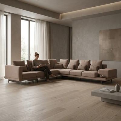 Polstersofa L-Form Wohnzimmer Luxus Eck Garnitur Neu Textil Einrichtung