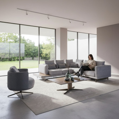 Neu Luxus Garnitur Textil Polstersofa L-Form Möbel Wohnzimmer Couchtisch