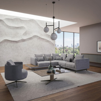 Neu Luxus Garnitur Textil Polstersofa L-Form Möbel Wohnzimmer Couchtisch